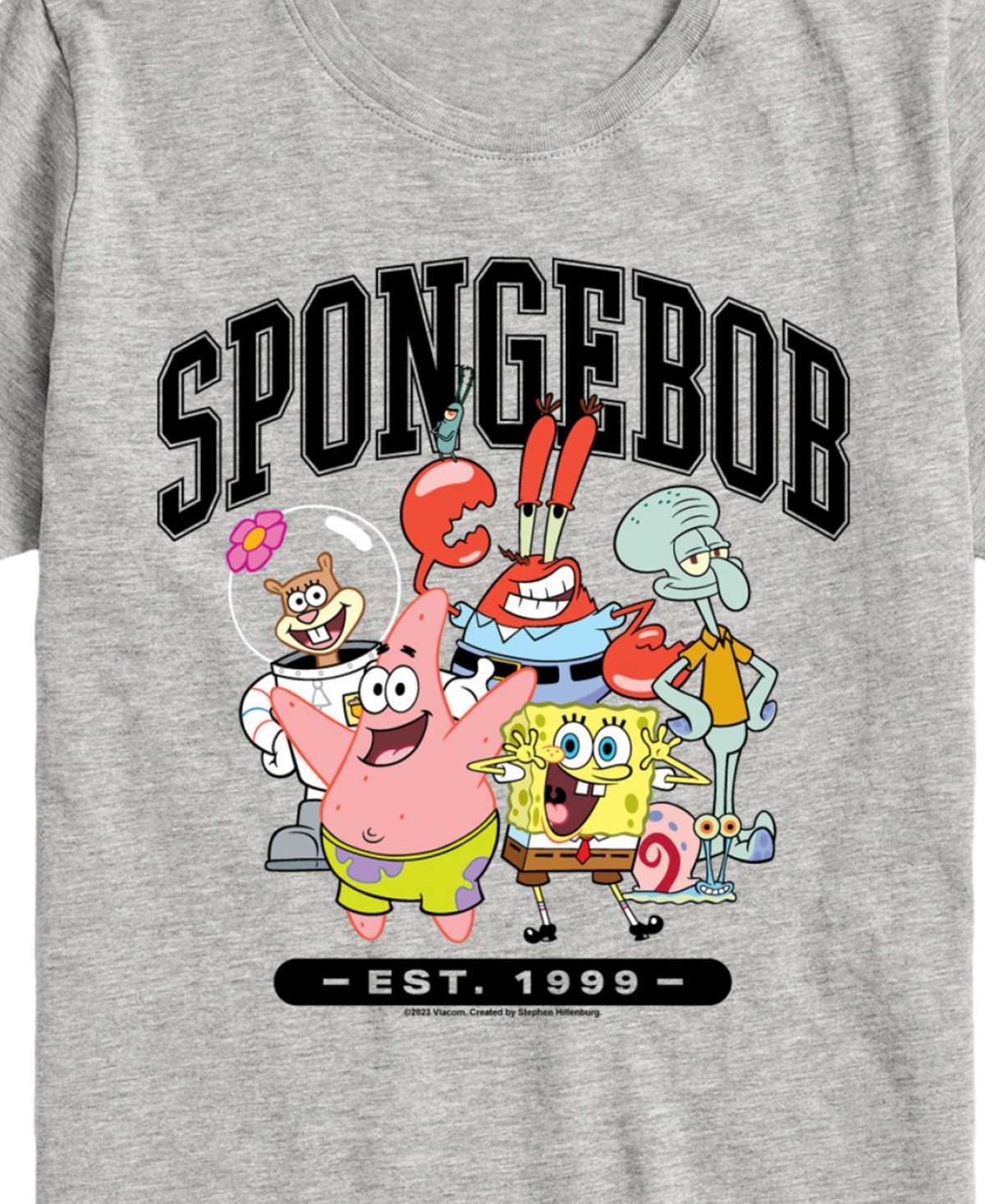 Hybrid Toddler Boys Spongebob Squarepants Graphic T-shirt In Gray