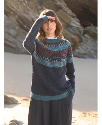 Women's Float Stitch Yoke Donegal Sweater