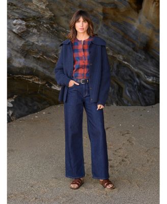 Women's Sailor Collar Longline Cardigan