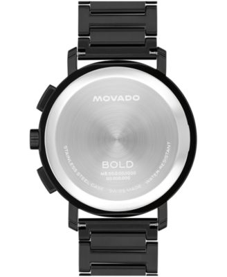 Men's Bold Evolution 2.0 Swiss Quartz Chrono Ionic Plated Black Steel Watch, 42mm