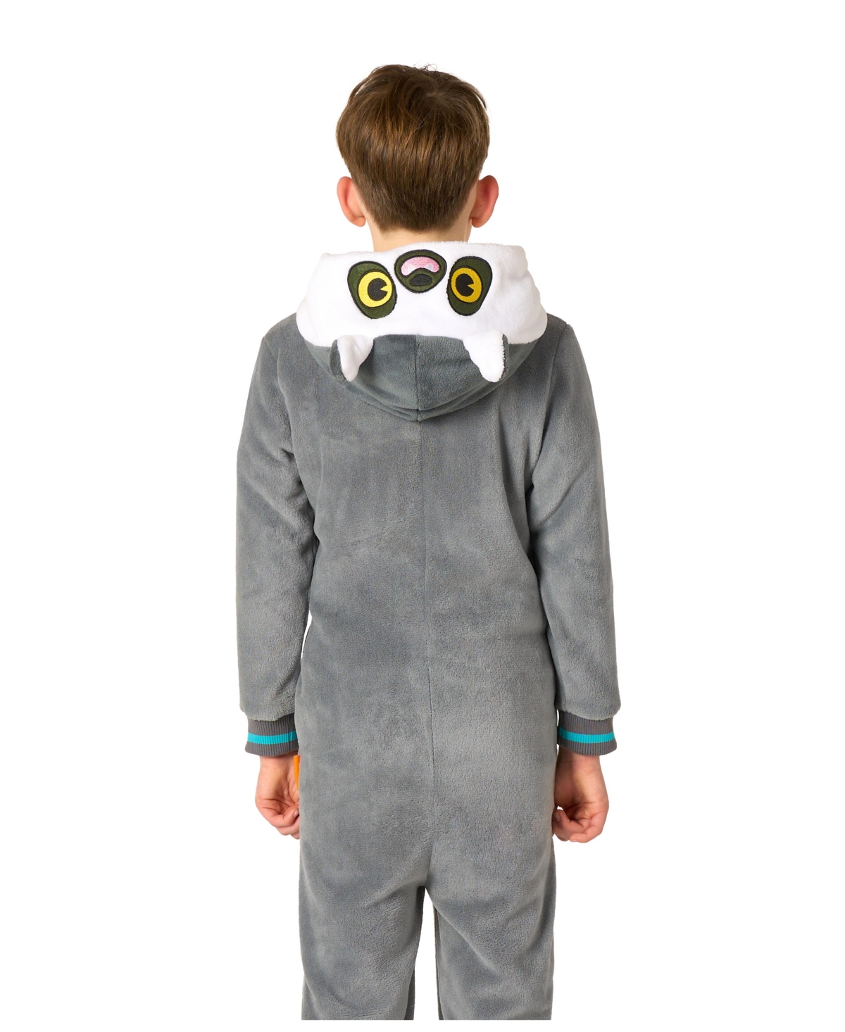 Opposuits Little And Big Boys Lemur Onesie In Gray,white