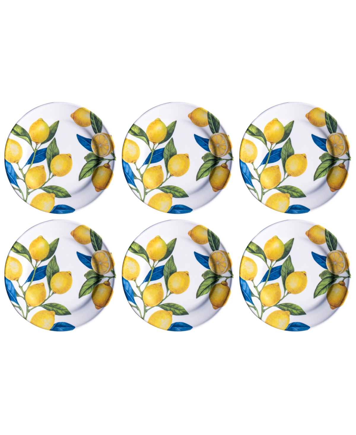 Lemon Orchard 6-Pc. Dinner Plates, Service For 6 - Yellow