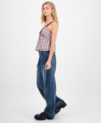Juniors' Wide Barrel-Leg Jeans
