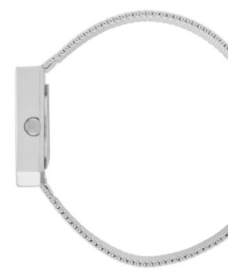 Unisex Cavern Silver Alloy Mesh Watch, 24mm