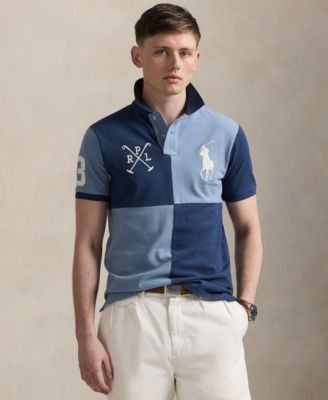 Men's Custom Slim Fit Big Pony Mesh Polo Shirt