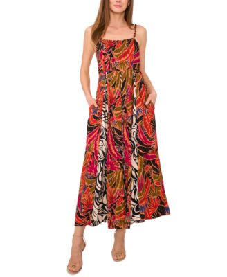 Vince Camuto - Women's Printed Inverted-Pleat Maxi Dress