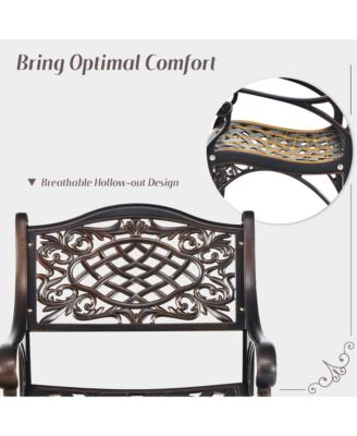 3PCS Cast Aluminum Patio Bistro Set Outdoor Dining Table & Chair Furniture Set