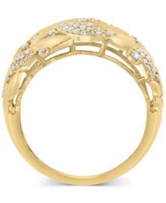 EFFY&reg; Diamond & Polished Navette Cluster Ring (1/2 ct. t.w.) in 14k Gold