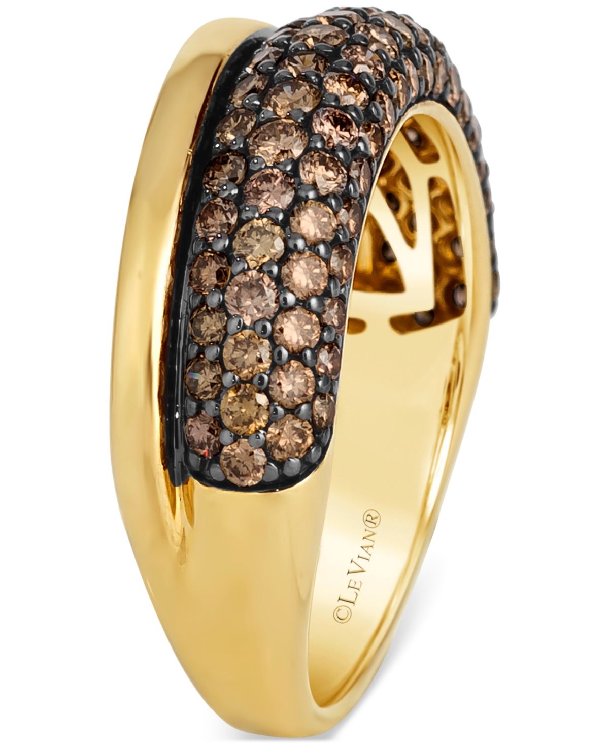 Le Vian Chocolatier Chocolate Diamond Pave & Polished Band (1-1/4 Ct. T.w.) In 14k Gold In Gold