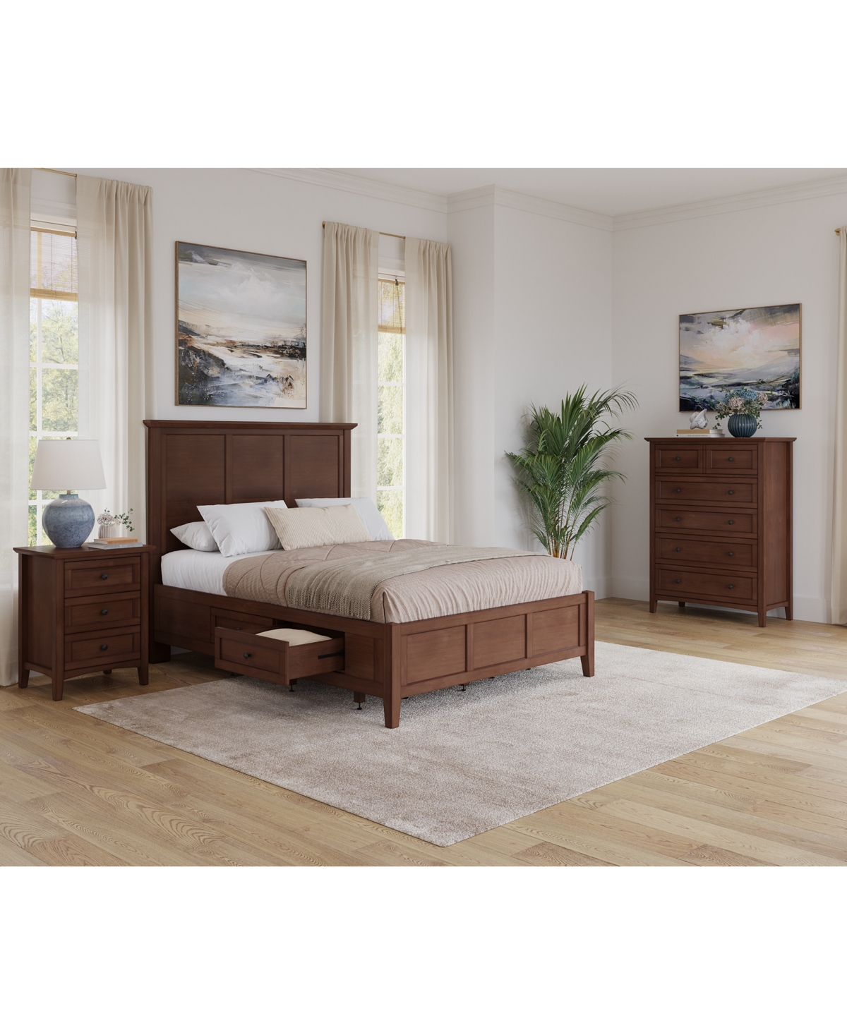Macy's Hedworth King Storage 3-pc. Set (bed, Chest & Nightstand) In Brown