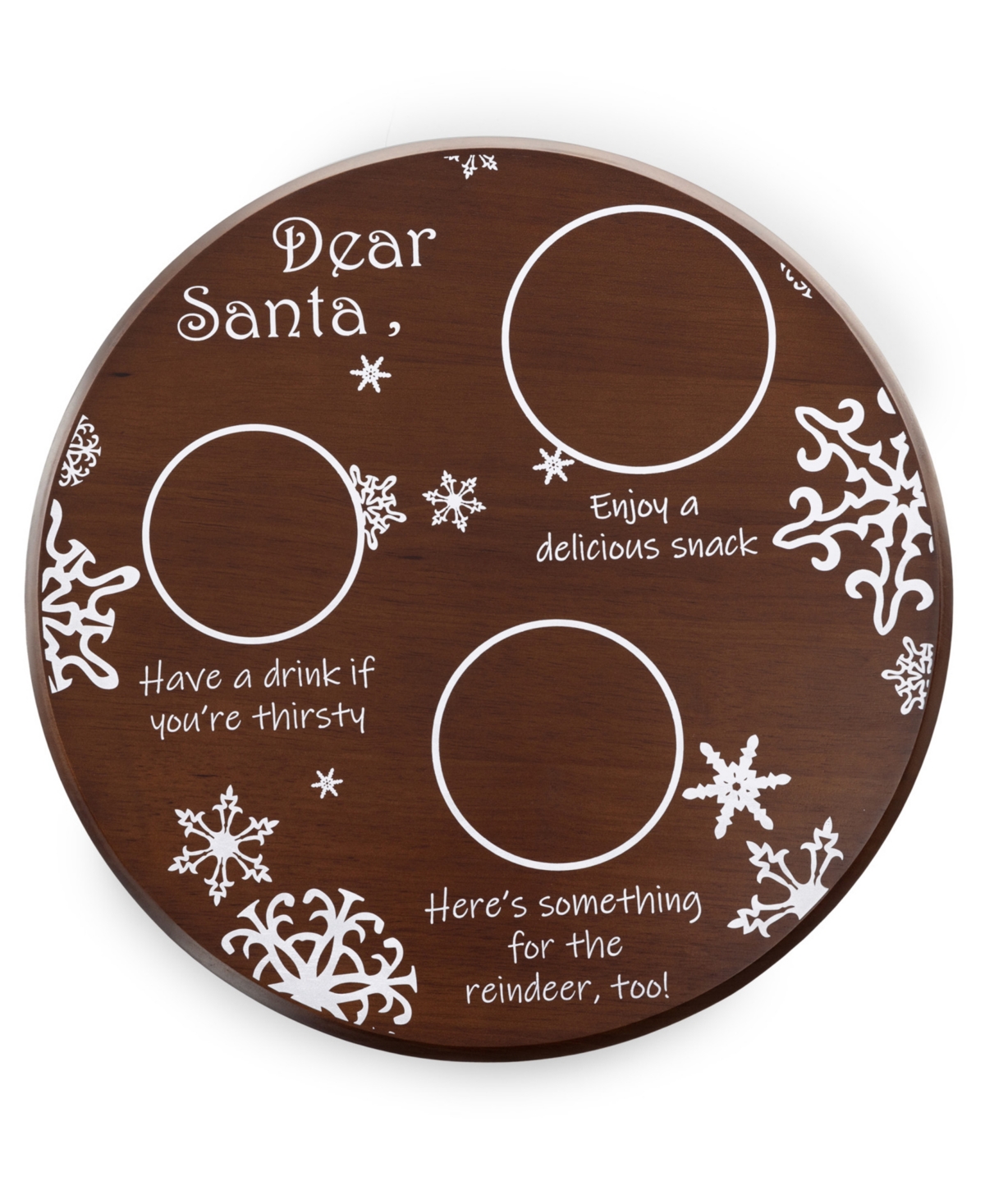 Toscana Christmas Santa Milk Cookies Serving Tray In Stained Parawood