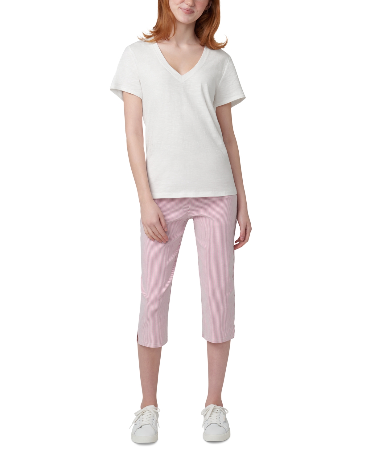 Hue Women's Spring Stripe Pedal Pusher Pants In Pink