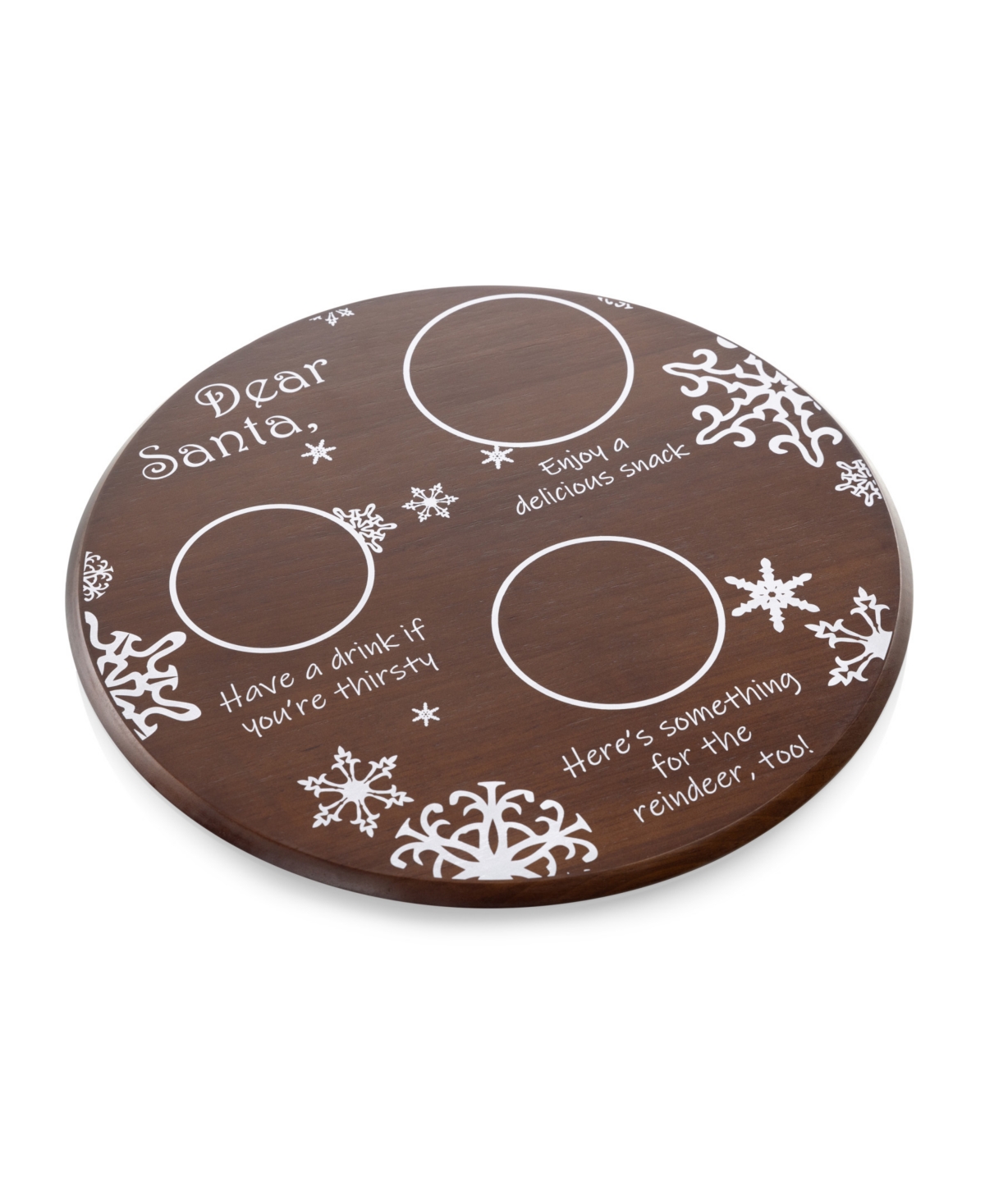 Toscana Christmas Santa Milk Cookies Serving Tray In Stained Parawood