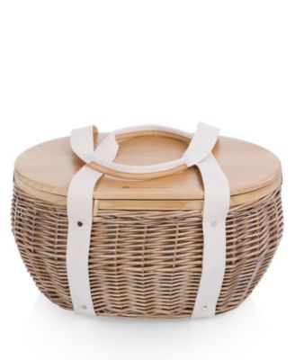 Castaway Insulated Cooler Picnic Basket, 17.5"x 13"