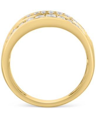 EFFY&reg; Diamond Multirow Wide Statement Ring (1-1/20 ct. t.w.) in 14k Gold