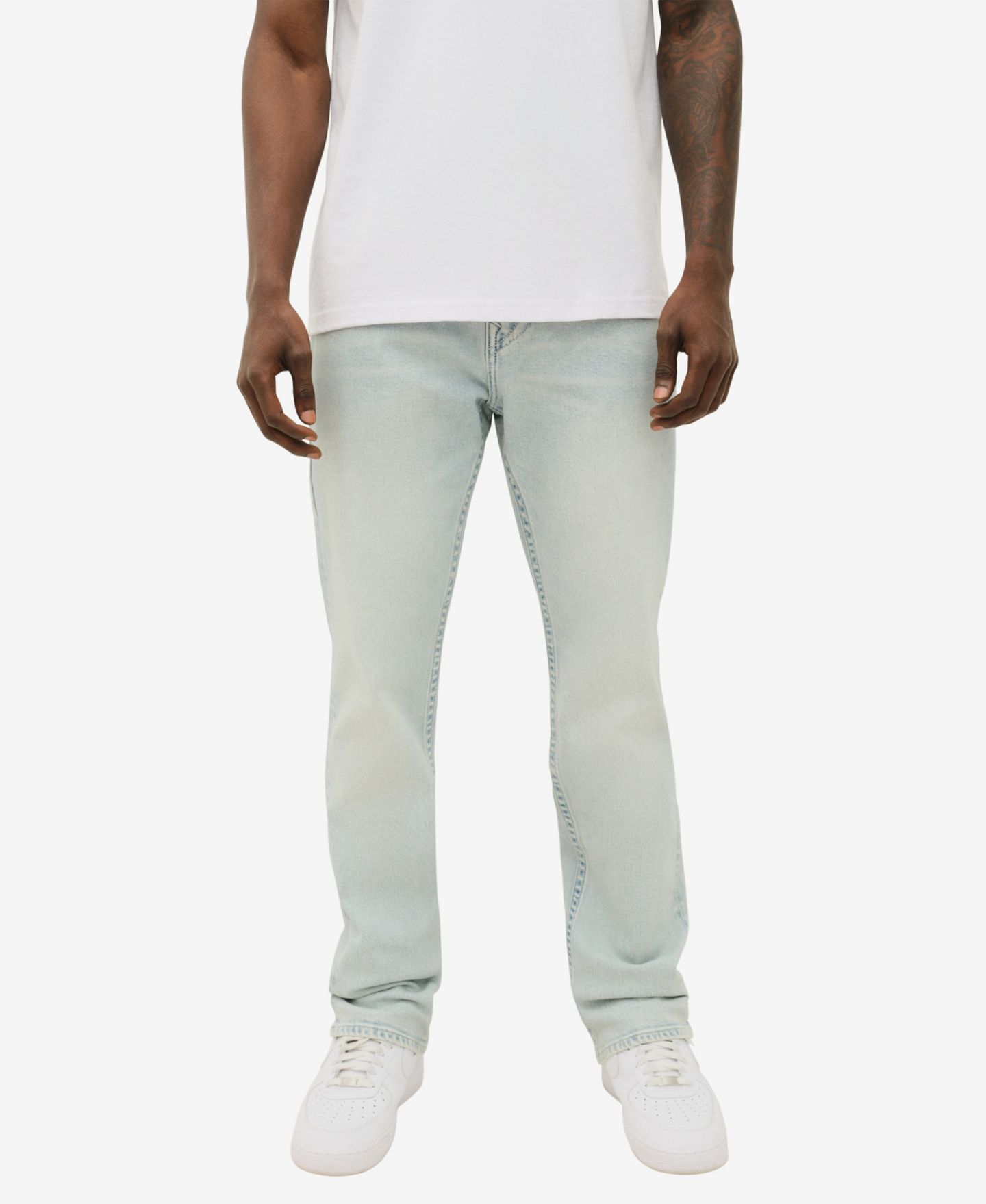 Мужские джинсы True Religion Ricky Flap Back Pockets Straight, цвет: Светлая варка — фото 1
