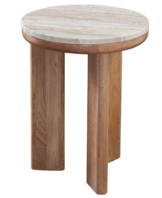 Layla 22" Round Toronto Marble Top End Table