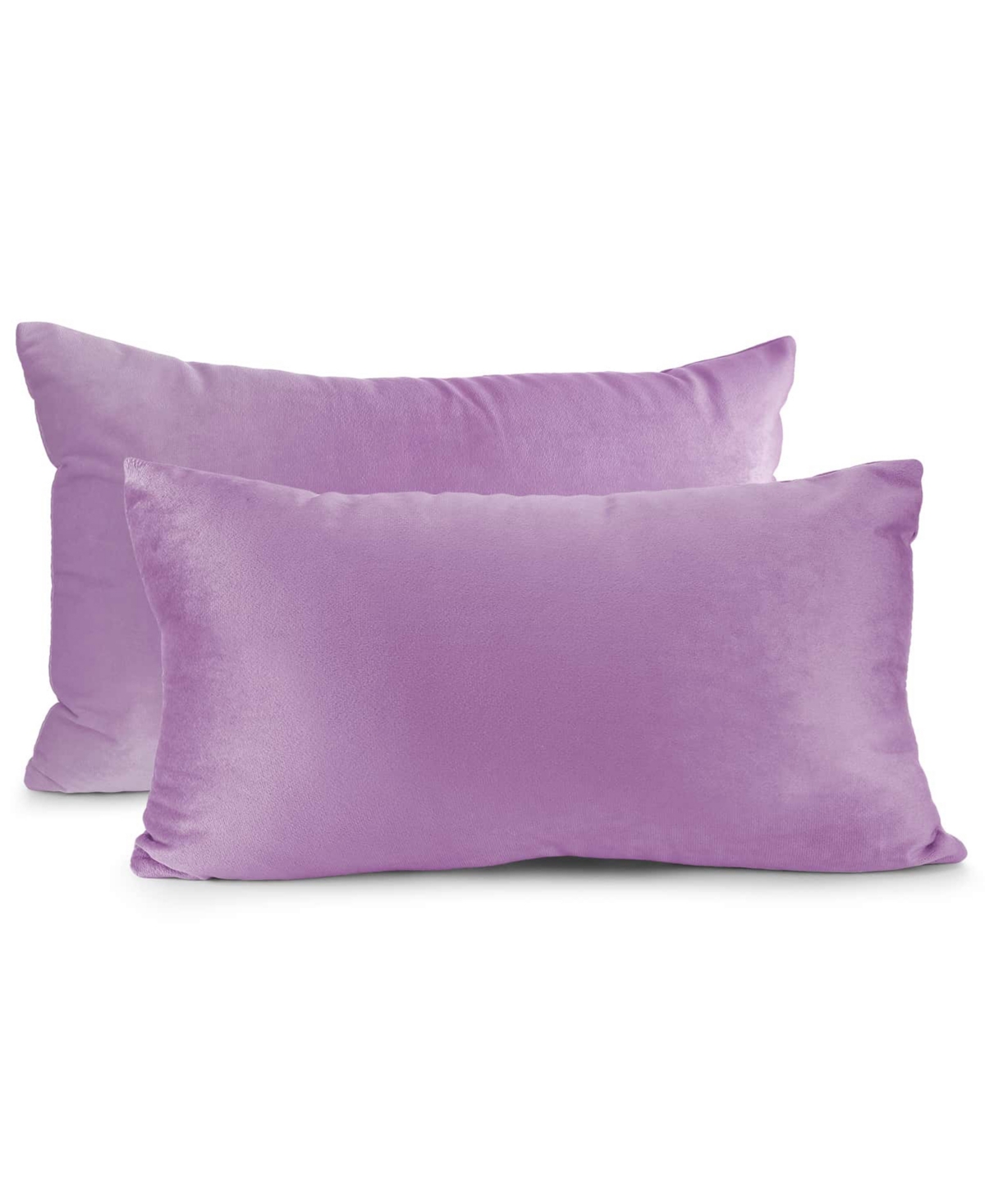 Nestl Elegant 2-pack Velvet Decorative Throw Pillows With Removeable Covers, 12" X 20" In Lavender