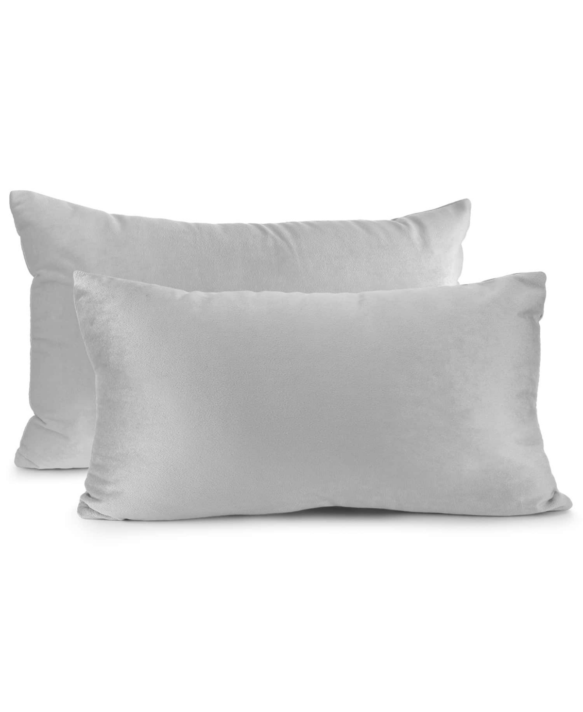 Nestl Elegant 2-pack Velvet Decorative Throw Pillows With Removeable Covers, 12" X 20" In Dark Gray