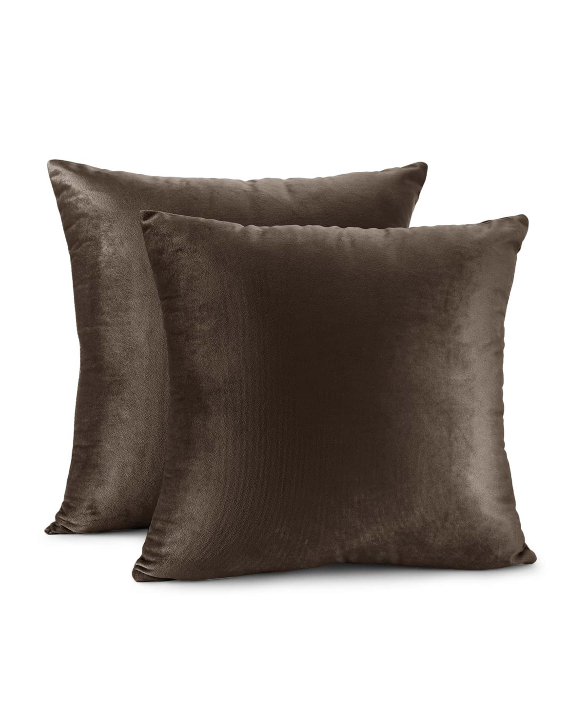 Nestl Elegant 2-pack Velvet Decorative Throw Pillows With Removeable Covers, 20" X 20" In Chocolate Brown
