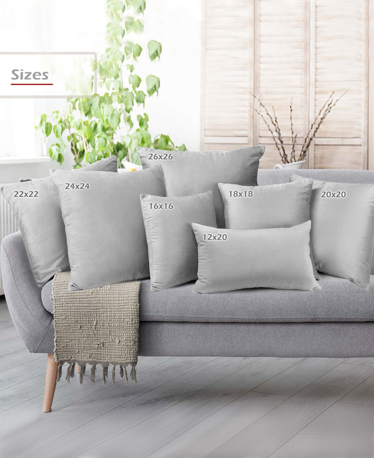 Nestl Elegant 2-pack Velvet Decorative Throw Pillows With Removeable Covers, 24" X 24" In Light Gray