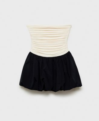 Women's Draped-Body Balloon Skirt Dress