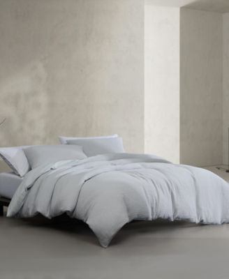 CLOSEOUT! Washed Texture Solid Cotton Jacquard 3 Piece Comforter Set, Queen