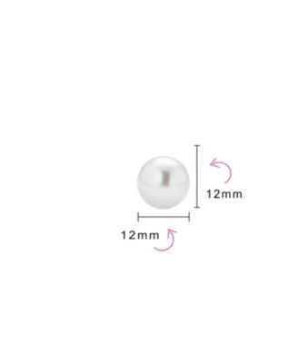 Simple Simulated Classic Black Grey White Pink Pearl Stud Ball Earrings .925 Sterling Silver