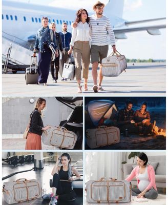 120L Foldable Collapsible Travel Duffle Bag for Men and Women with Shoe Compartment