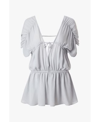 Women's Gathered Cap Short Sleeve Top