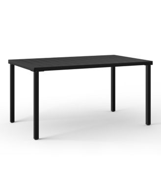 7-Piece Outdoor Metal Patio Dining Table Set With Stackable Patio Chairs