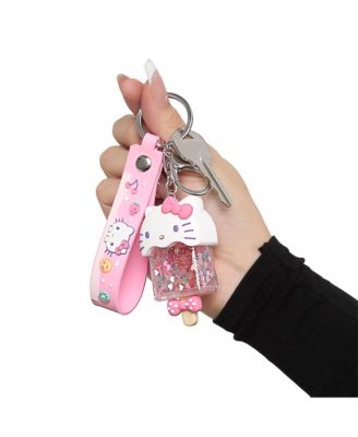 Ice Cream Keychain with Glitter Charm and Pink Strap