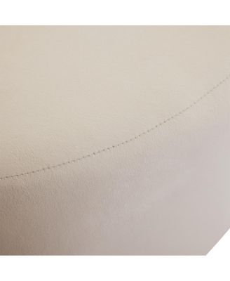 Round Velvet Upholstered Ottoman, Modern Minimalist Design, Versatile as Footrest, Extra Seating or Coffee Table-The Pop Home