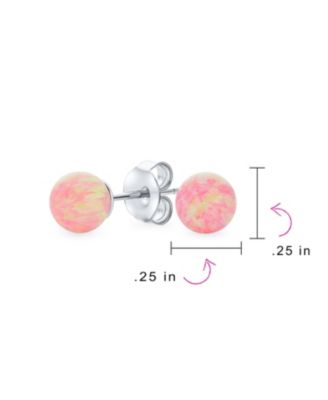 Minimalist Round Opal Ball Stud Earrings in Sterling