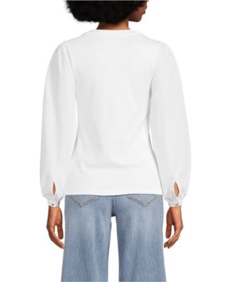 Women's Supima Interlock Scoop Neck Blouson Sleeve Top