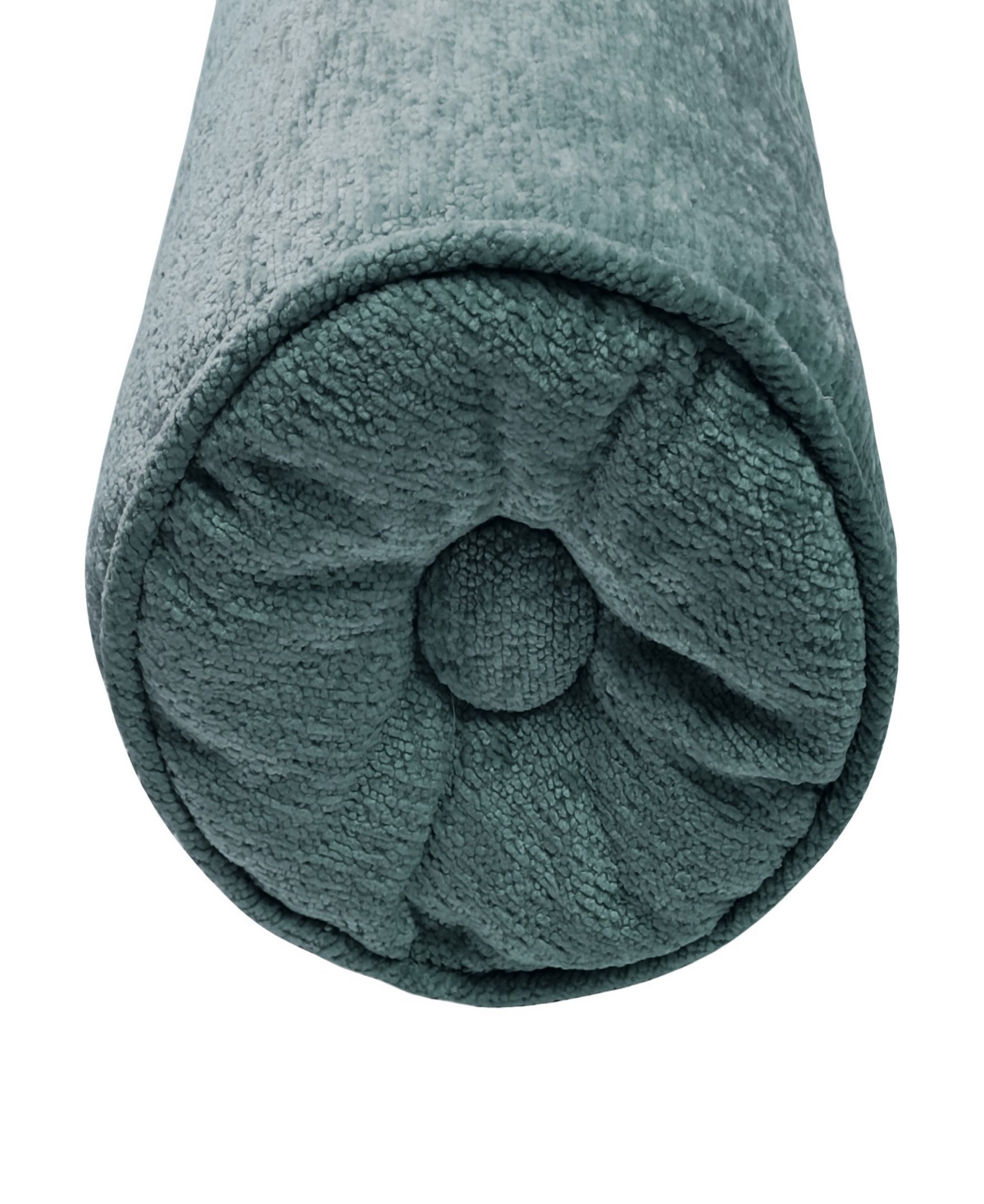 Ediehome Delmonico Chenille Lumbar Neck Roll Decorative Pillow, 7"x18" In Gray