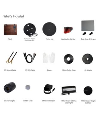 RT83 Turntable with Ortofon 2M Red, Speed Control Motor, Record Weight, 3-in-1 Stylus, Cleaning Kit – High-Fidelity Vinyl Player.