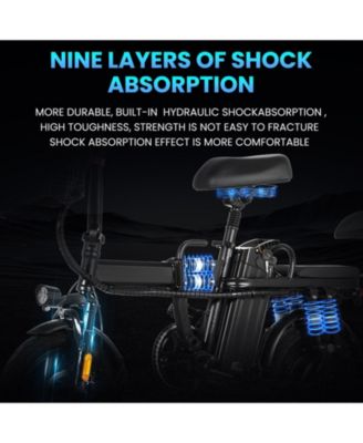 Foldable Electric Bicycle, 500W Peak Motor 45 Miles 80KM MAX  Range,  Upgraded E-bike with Front Basket, Phone Holder and Digital Display