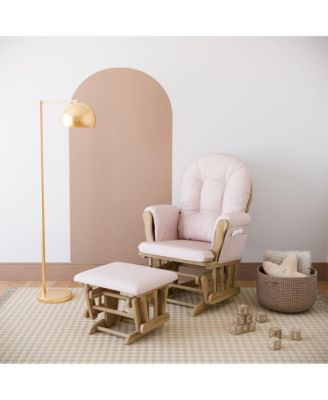 Hoop Glider and Ottoman - Natural with Pink