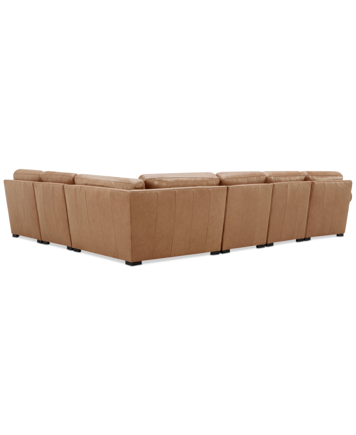 Macy's Radley Roll Arm 145" 6-pc. Leather Wedge Corner Chaise Sectional, Exclusively At