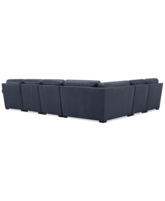 Radley Roll Arm 145" 6-Pc. Leather Wedge Corner Chaise Sectional