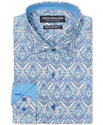 Nick Graham - Men's Royal Paisley Dress Shirt