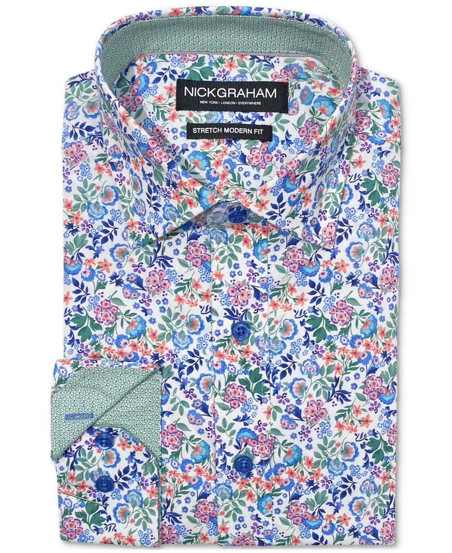 Мужская рубашка Nick Graham Botanical Floral Dress Shirt, цвет: Оранжевый — фото 1