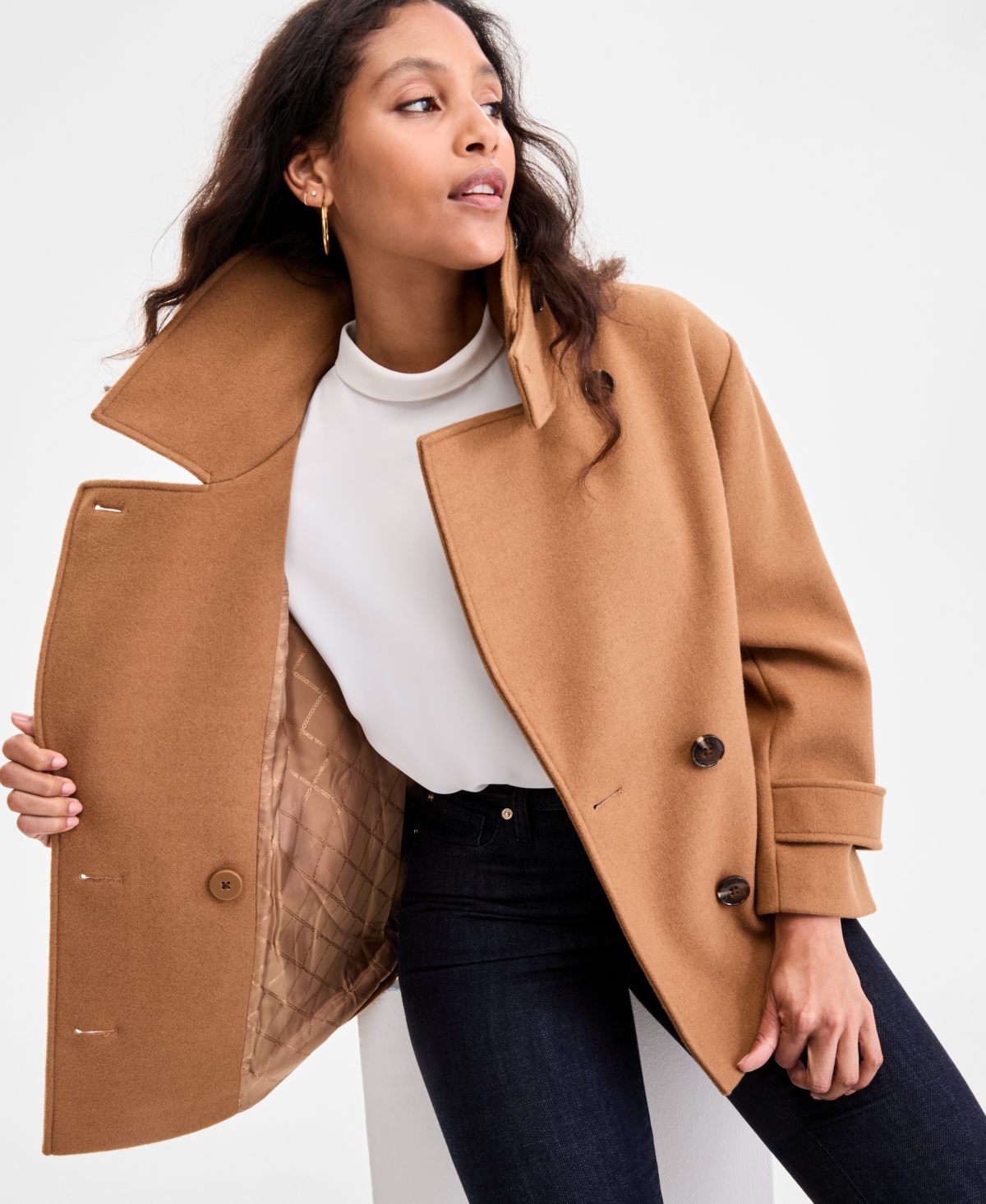 Michael Kors Michael  Women's Double-breasted Coat, Exclusively At Macy's In Brown