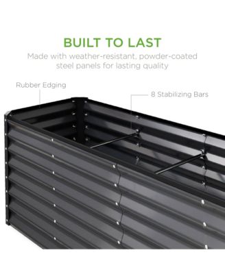 8x2x2ft Outdoor Metal Raised Garden Bed, Planter Box for Vegetables, Flowers, Herbs