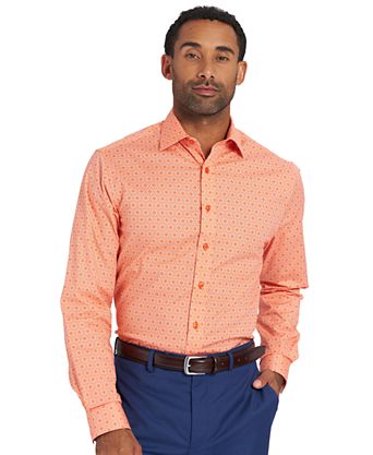 mens orange dress shirt Piero Slim-Fit This striking Hi-Tie Burnt Orange Brown Solid
