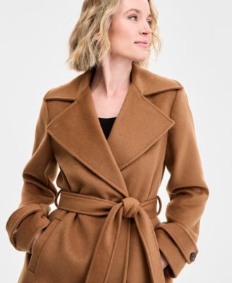 Women's Double-Breasted Belted Wrap Coat, Exclusively at Macy's