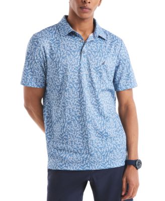 Nautica - Men's Classic-Fit Seahorse-Print Birdseye Interlock Performance Golf Polo Shirt