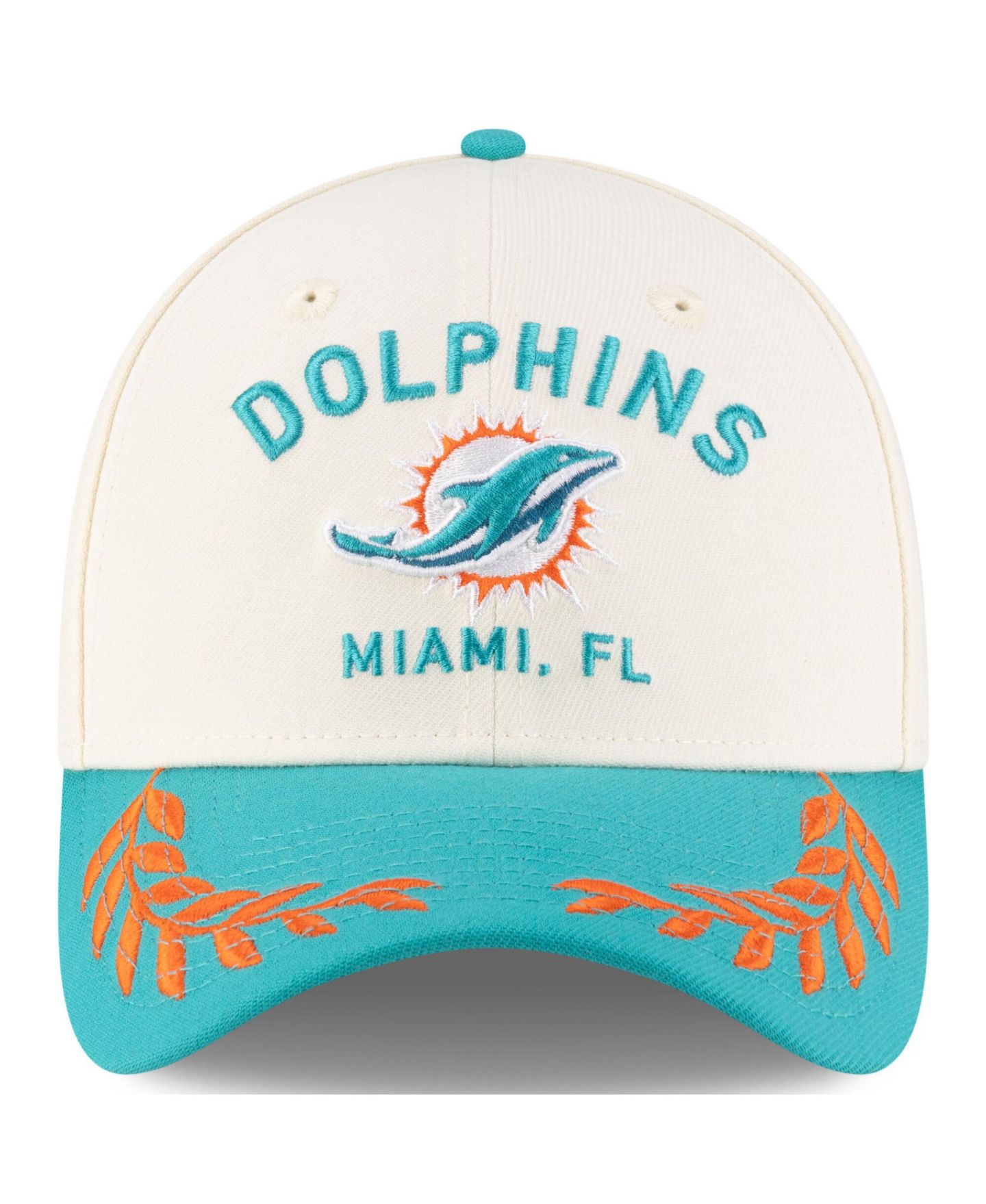 Мужская кепка New Era Cream/Aqua Miami Dolphins 2025 NFL Draft 39THIRTY Flex Hat — фото 4