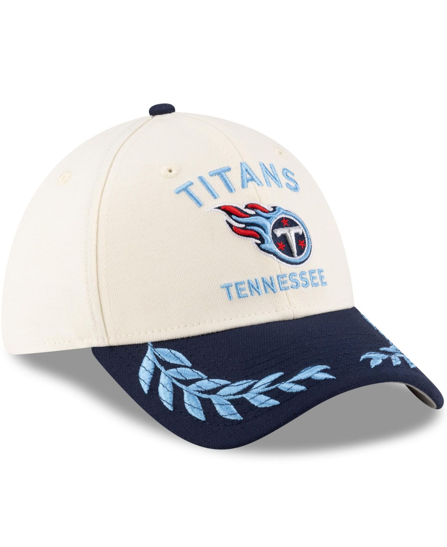 Мужская кепка New Era Cream/Navy Tennessee Titans 2025 NFL Draft 39THIRTY Flex Hat — фото 5